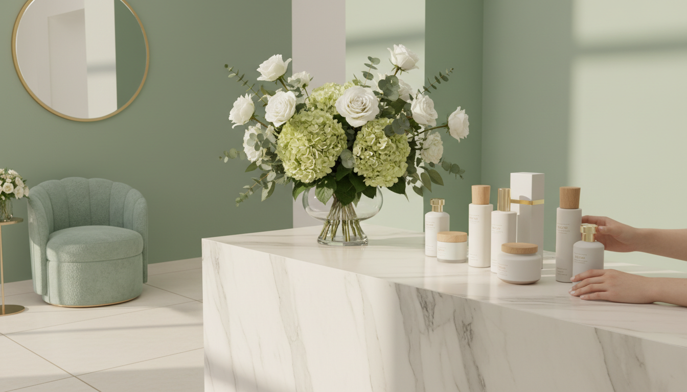 Accueil chaleureux et produits de beauté