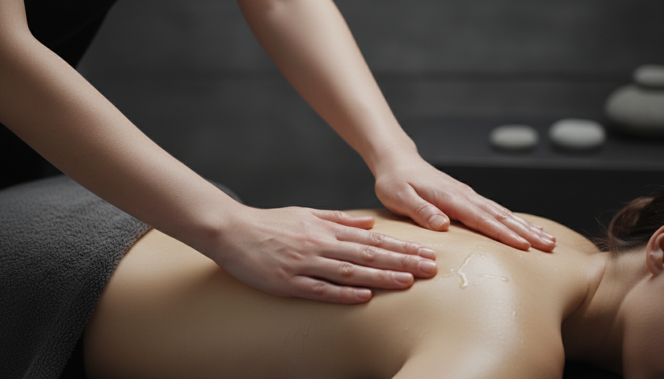 Massage relaxant du dos dans une cabine de soin
